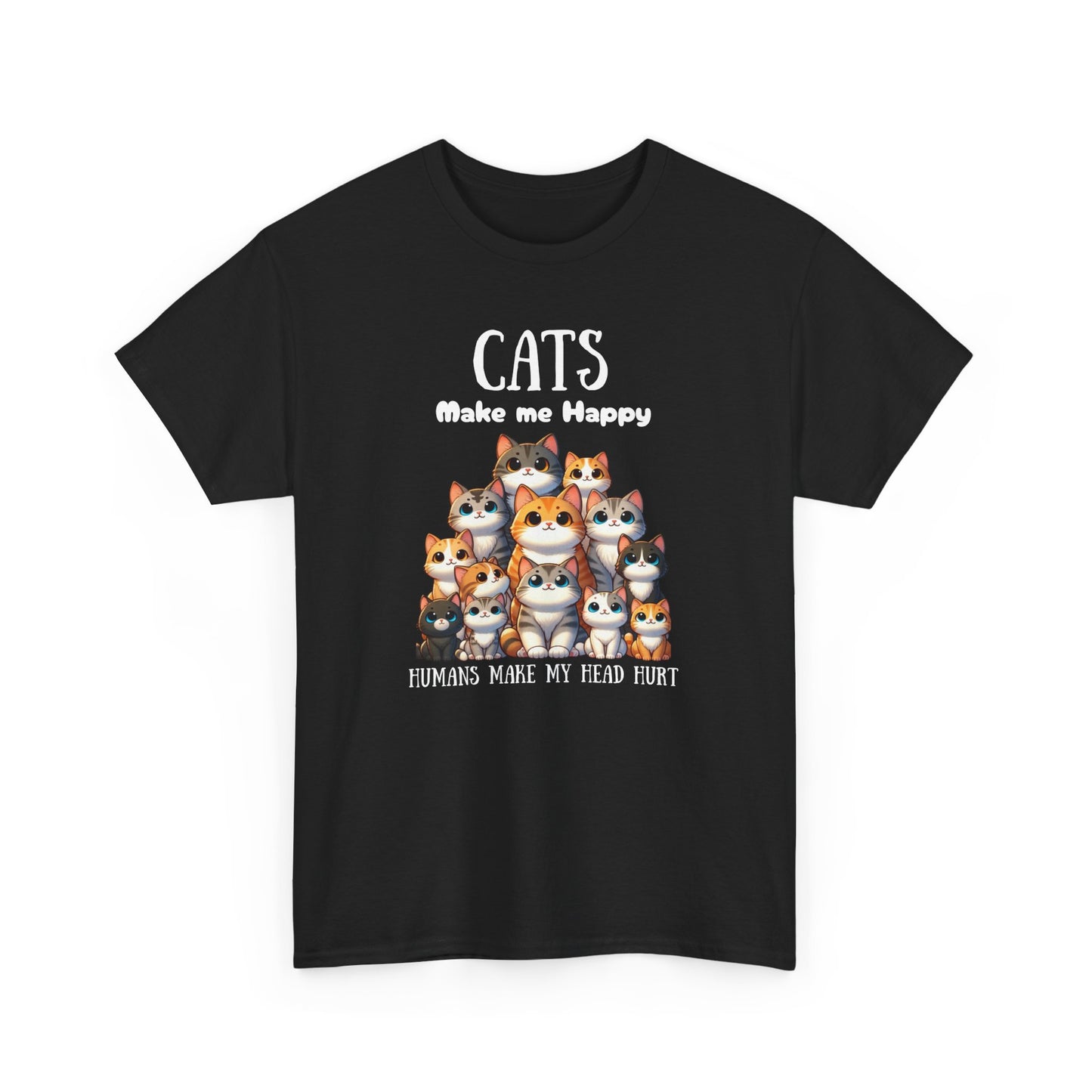 Funny Cat Tee - Cats Make Me Happy T-shirts