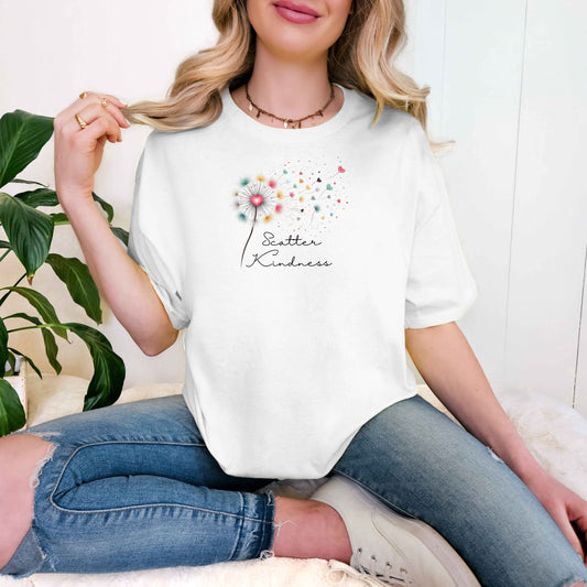 Dandelion Scatter Kindness T-Shirt – Inspirational Graphic Tee