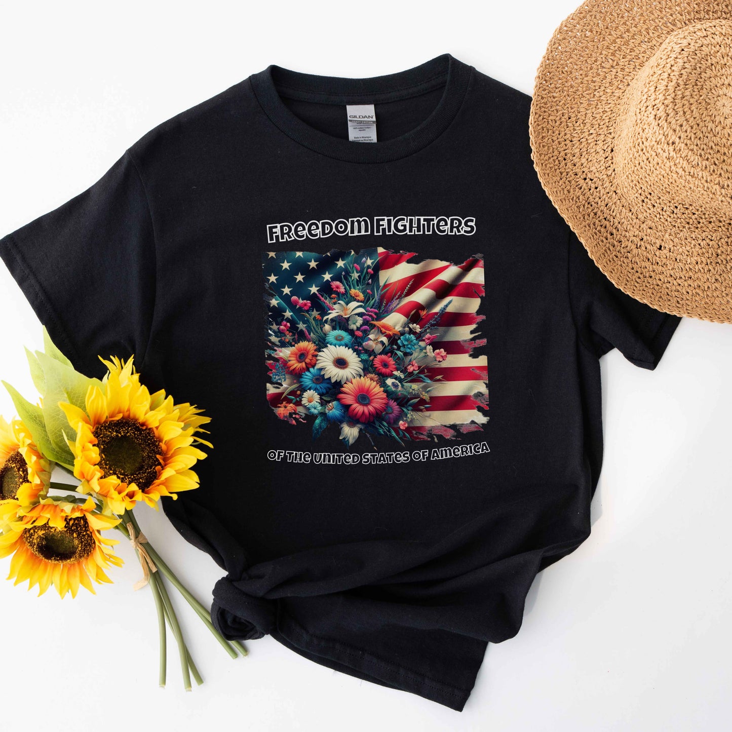 Freedom Fighters, Flowers - Independence Day Shirt