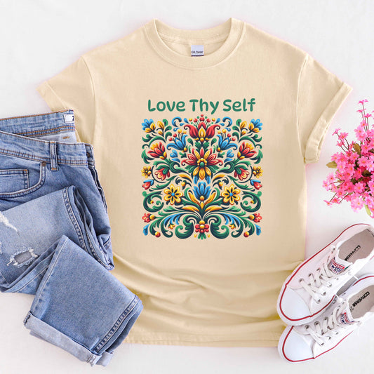 Love Thy Self Inspirational Shirt – Mental Health & Self-Empowerment Tee