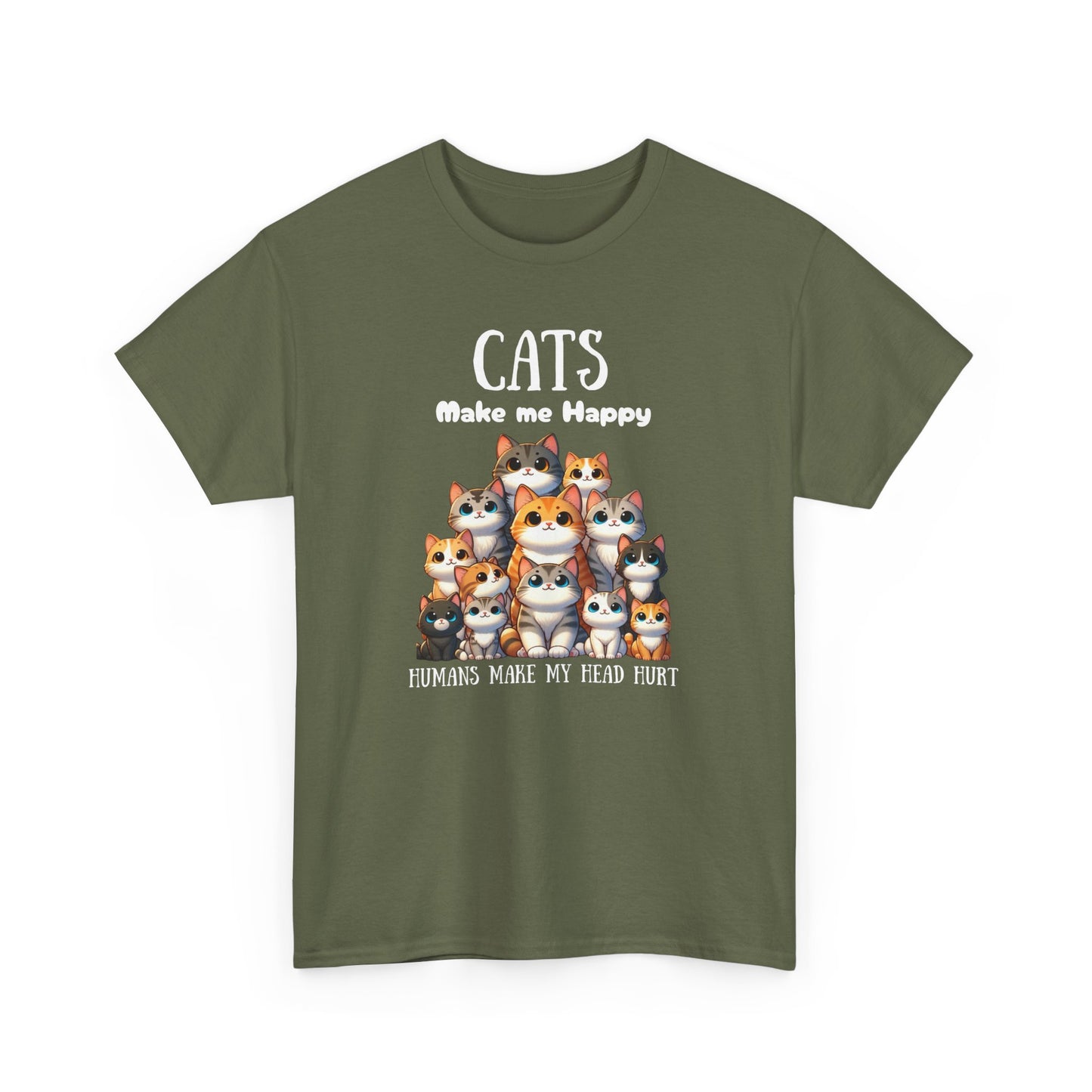 Funny Cat Tee - Cats Make Me Happy T-shirts