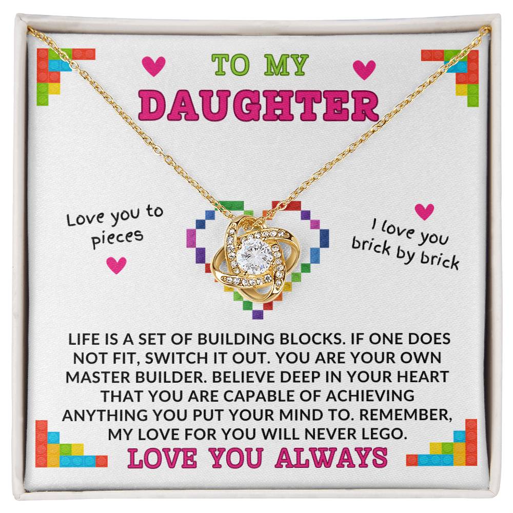 Building Blocks - To My Daughter - Love Knot Necklace