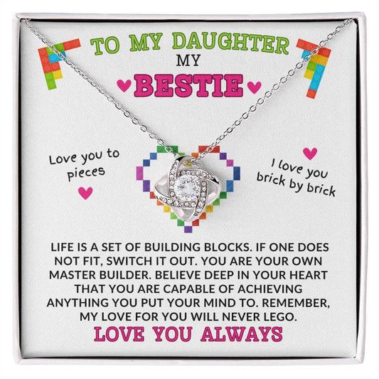 Building Block - To My Daughter - Love Knot Necklace