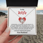 To My Wife - Love Knot Necklace - Your Husband - Red Heart