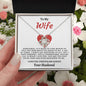 To My Wife - Love Knot Necklace - Your Husband - Red Heart