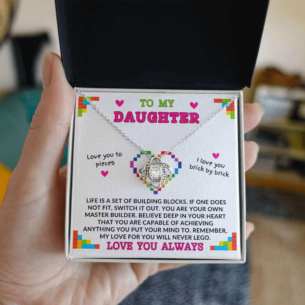 Building Blocks - To My Daughter - Love Knot Necklace