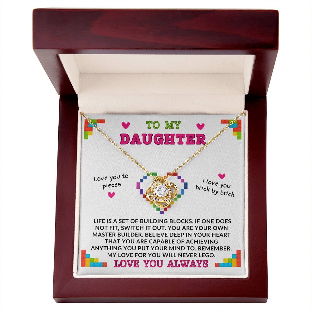 Building Blocks - To My Daughter - Love Knot Necklace