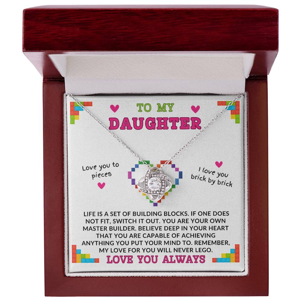 Building Blocks - To My Daughter - Love Knot Necklace