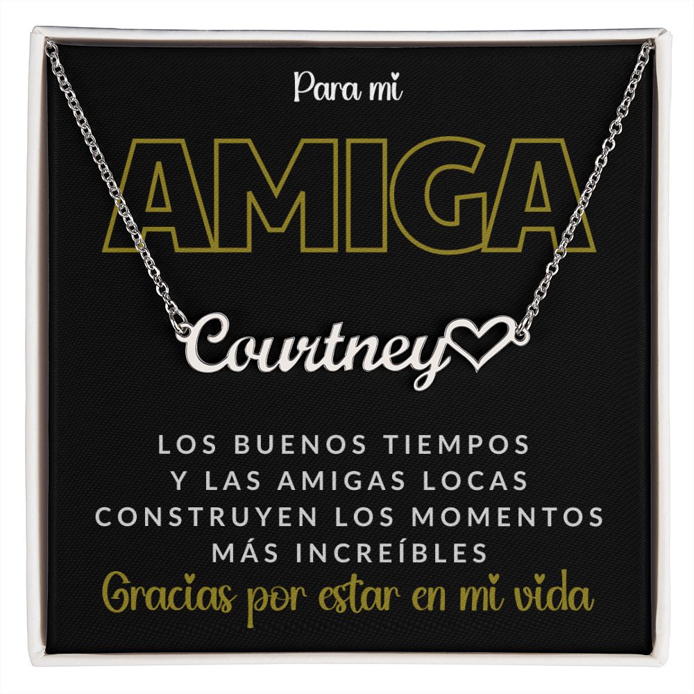 Para mi Amiga - Collar Personalizado con Nombre y Corazón
