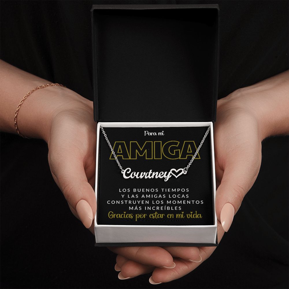Para mi Amiga - Collar Personalizado con Nombre y Corazón