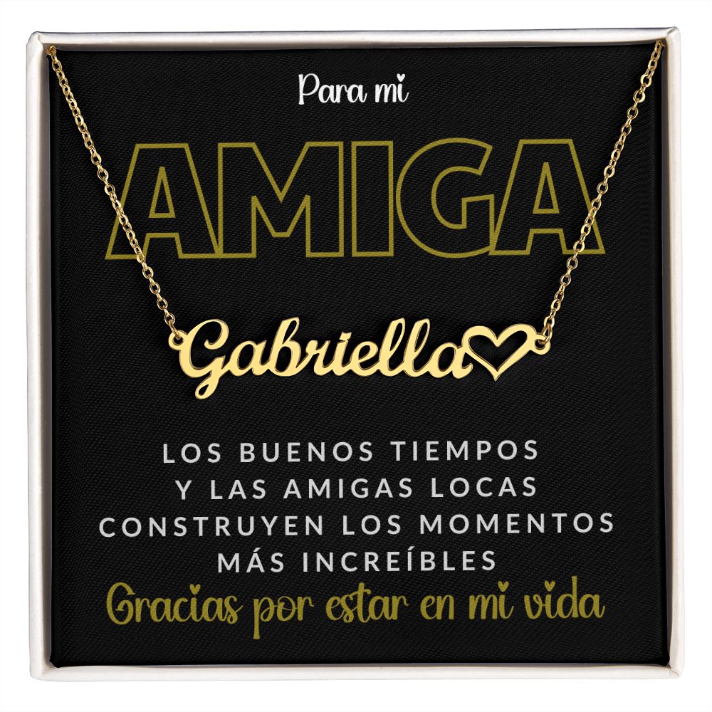 Para mi Amiga - Collar Personalizado con Nombre y Corazón