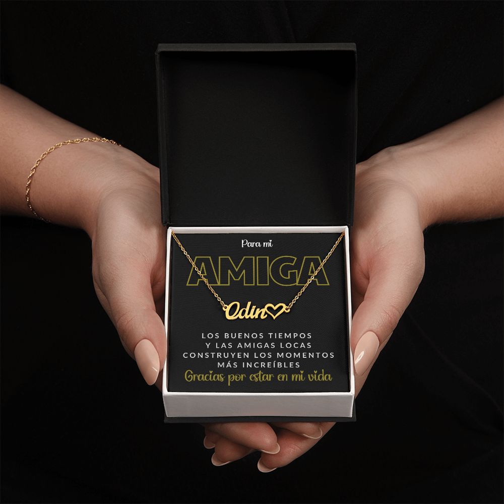 Para mi Amiga - Collar Personalizado con Nombre y Corazón