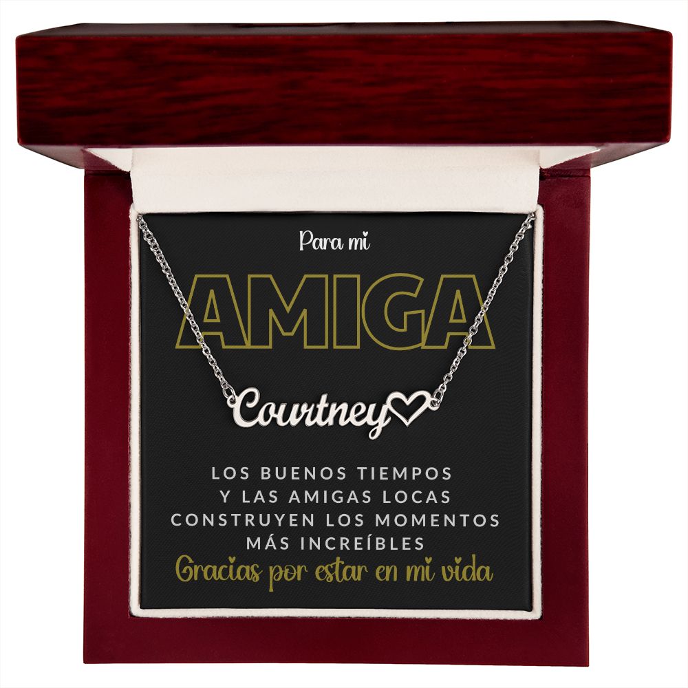 Para mi Amiga - Collar Personalizado con Nombre y Corazón