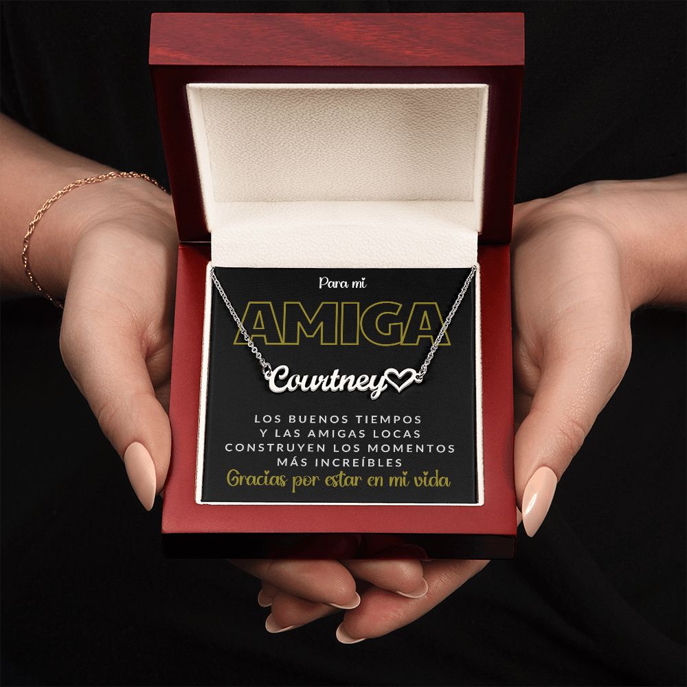 Para mi Amiga - Collar Personalizado con Nombre y Corazón