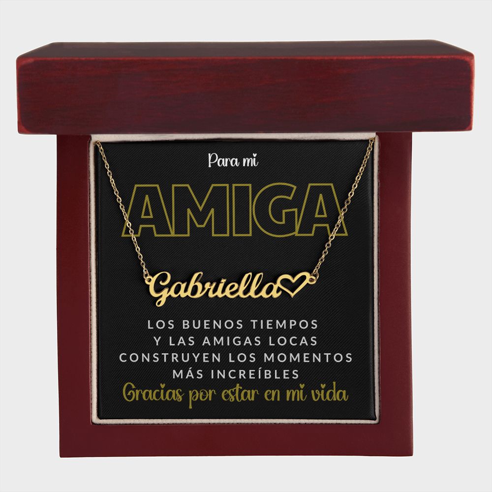Para mi Amiga - Collar Personalizado con Nombre y Corazón