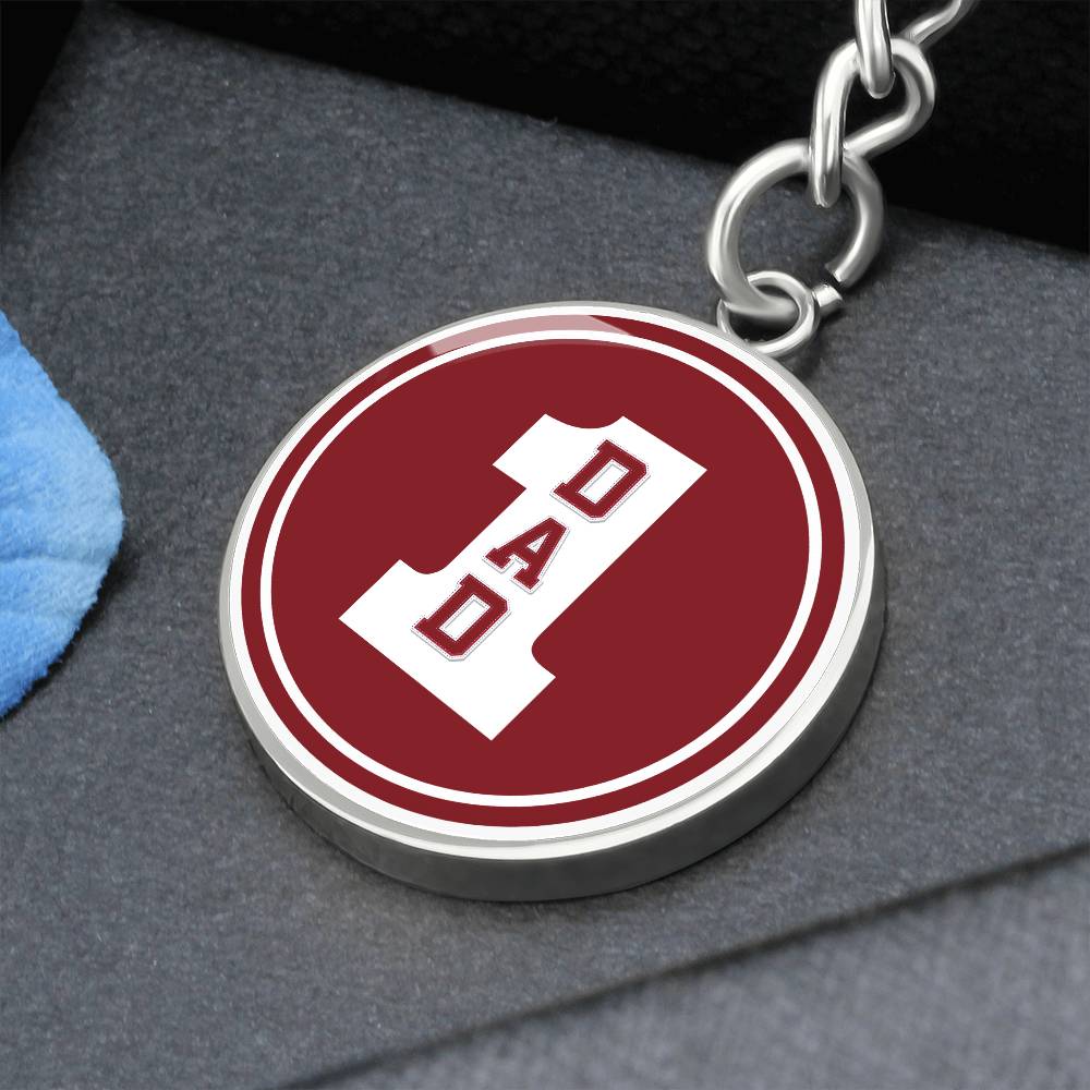 DAD number one red keychain