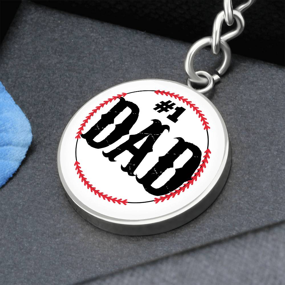 Baseball #1 DAD keychain