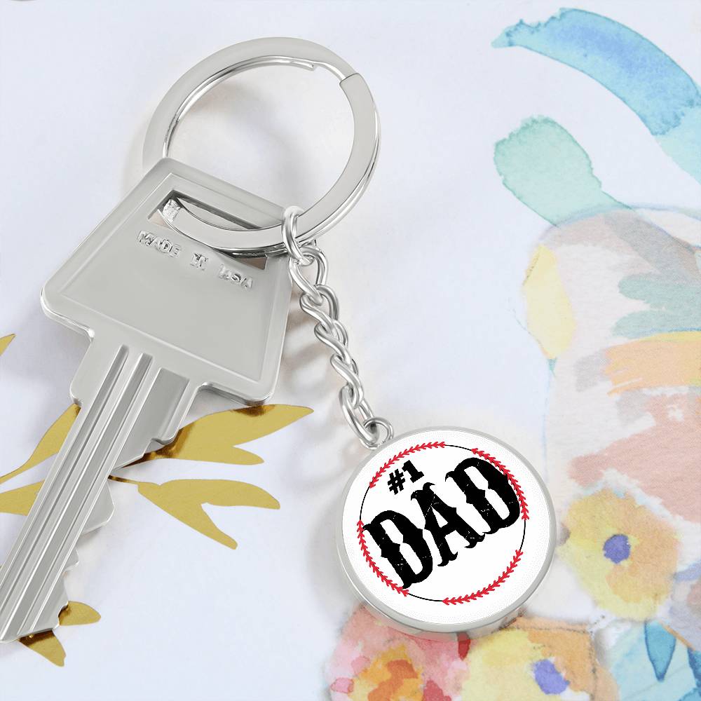 Baseball #1 DAD keychain