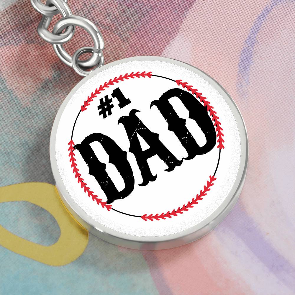 Baseball #1 DAD keychain