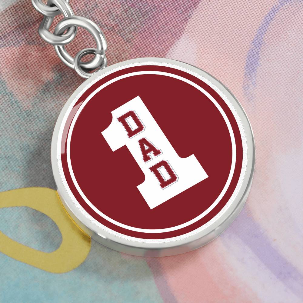 DAD number one red keychain