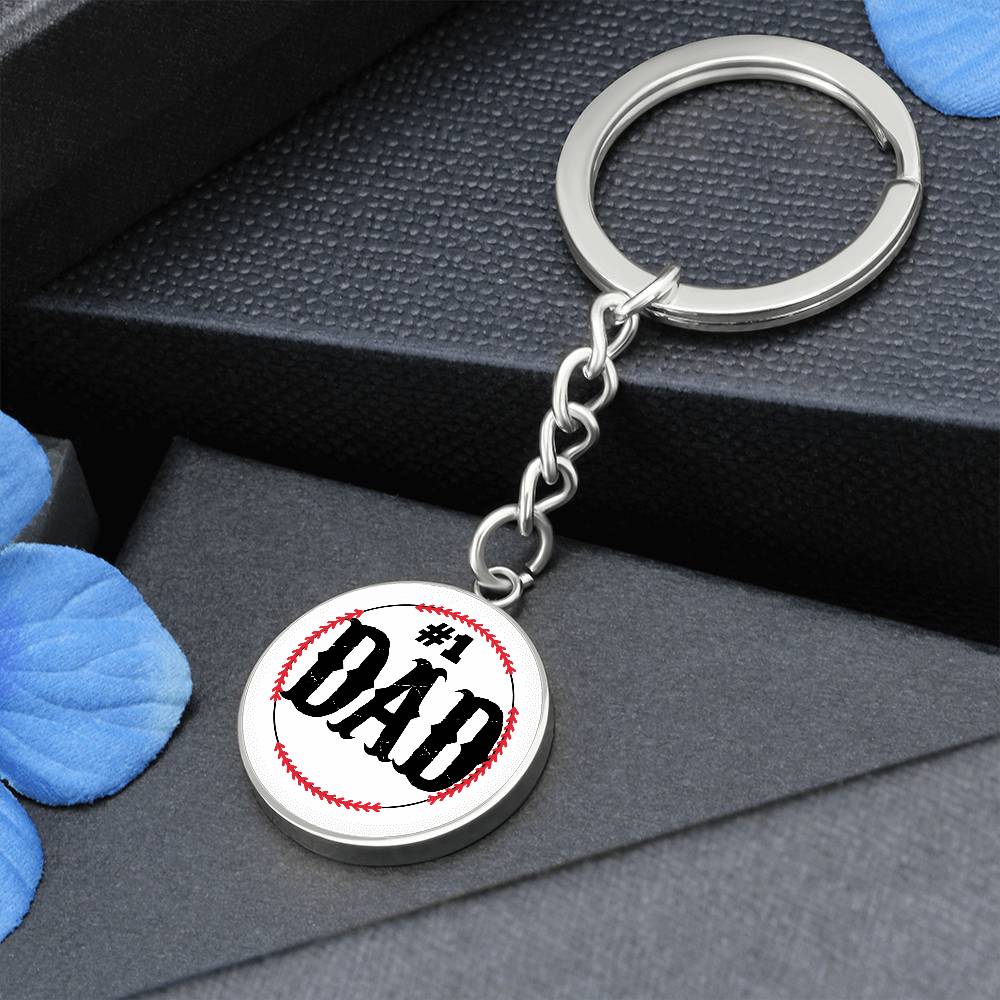 Baseball #1 DAD keychain