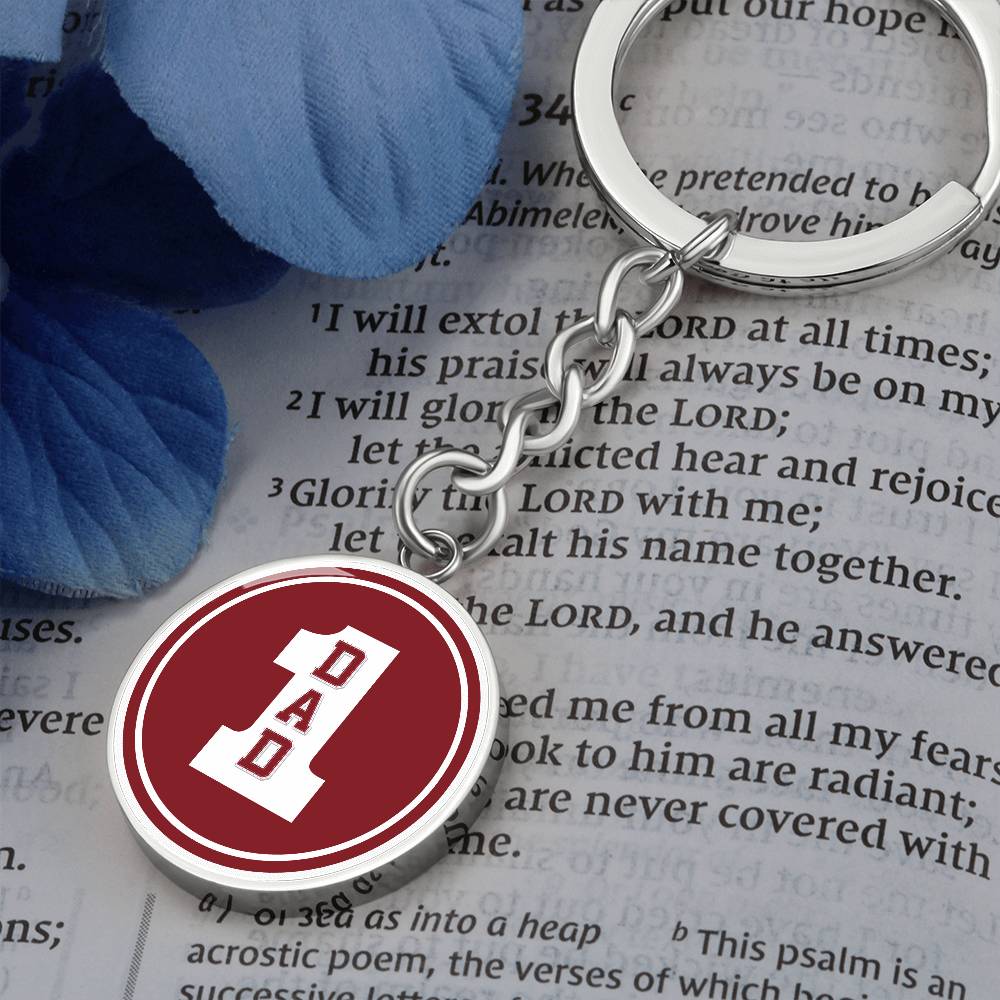 DAD number one red keychain