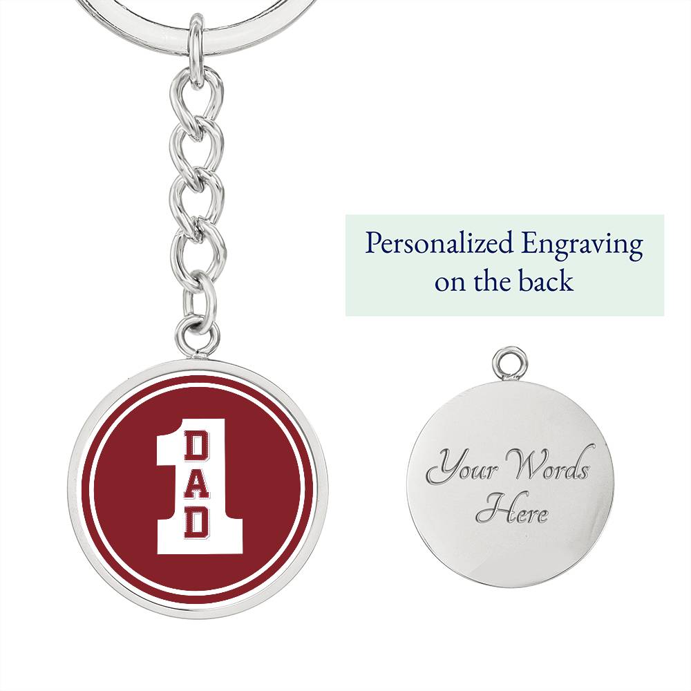 DAD number one red keychain