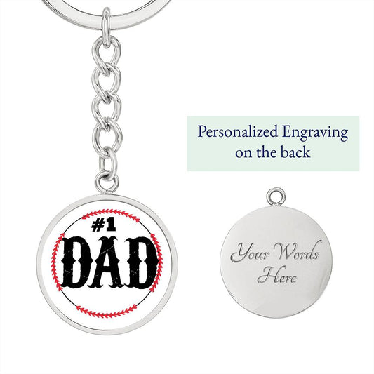 Baseball #1 DAD keychain