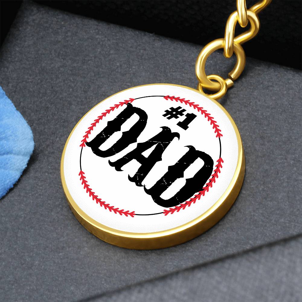 Baseball #1 DAD keychain