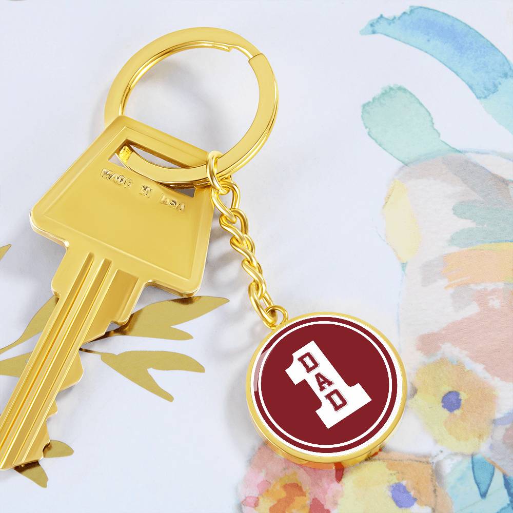 DAD number one red keychain