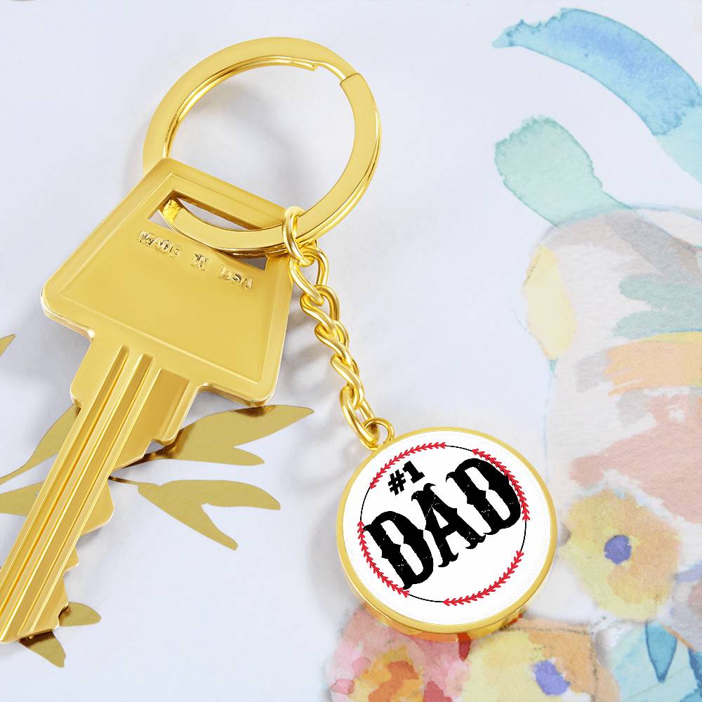Baseball #1 DAD keychain