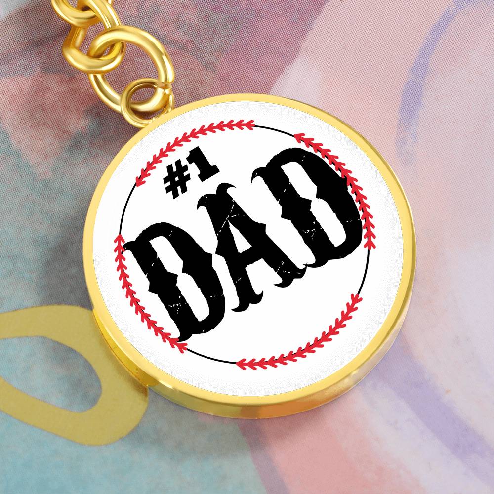 Baseball #1 DAD keychain