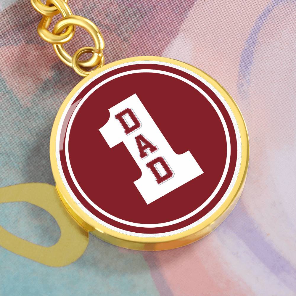 DAD number one red keychain