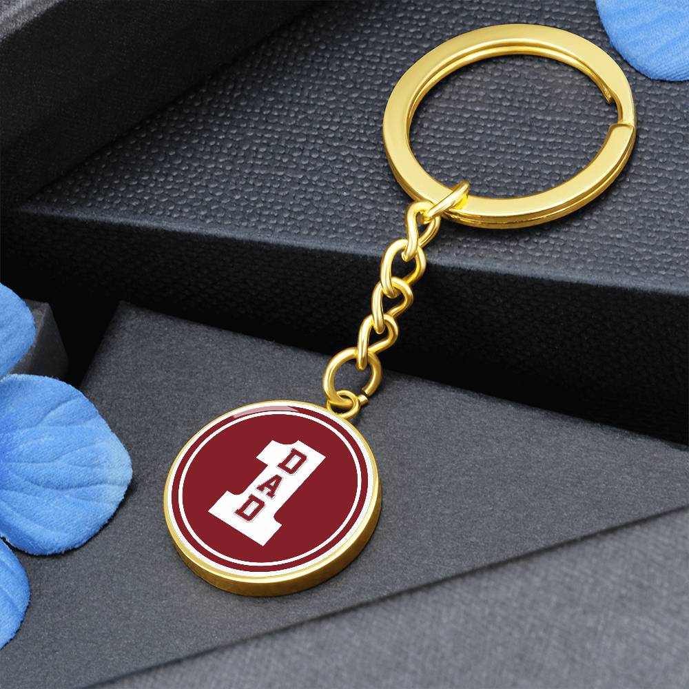 DAD number one red keychain