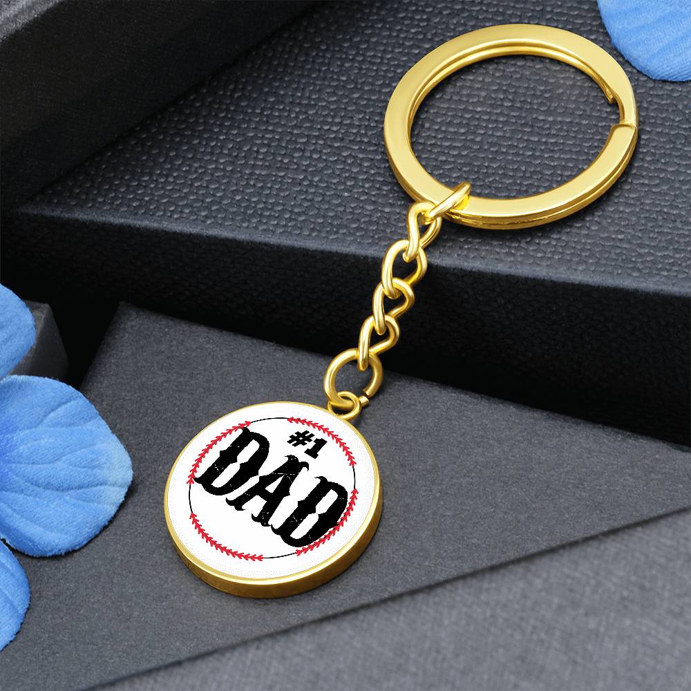 Baseball #1 DAD keychain