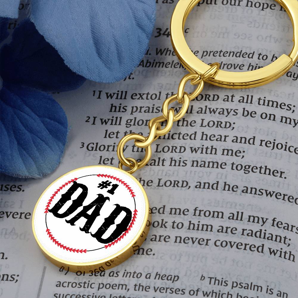 Baseball #1 DAD keychain