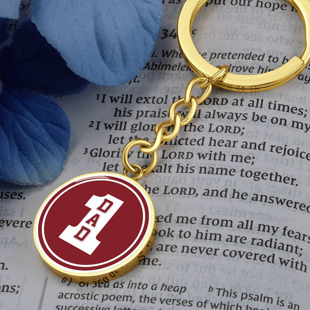DAD number one red keychain
