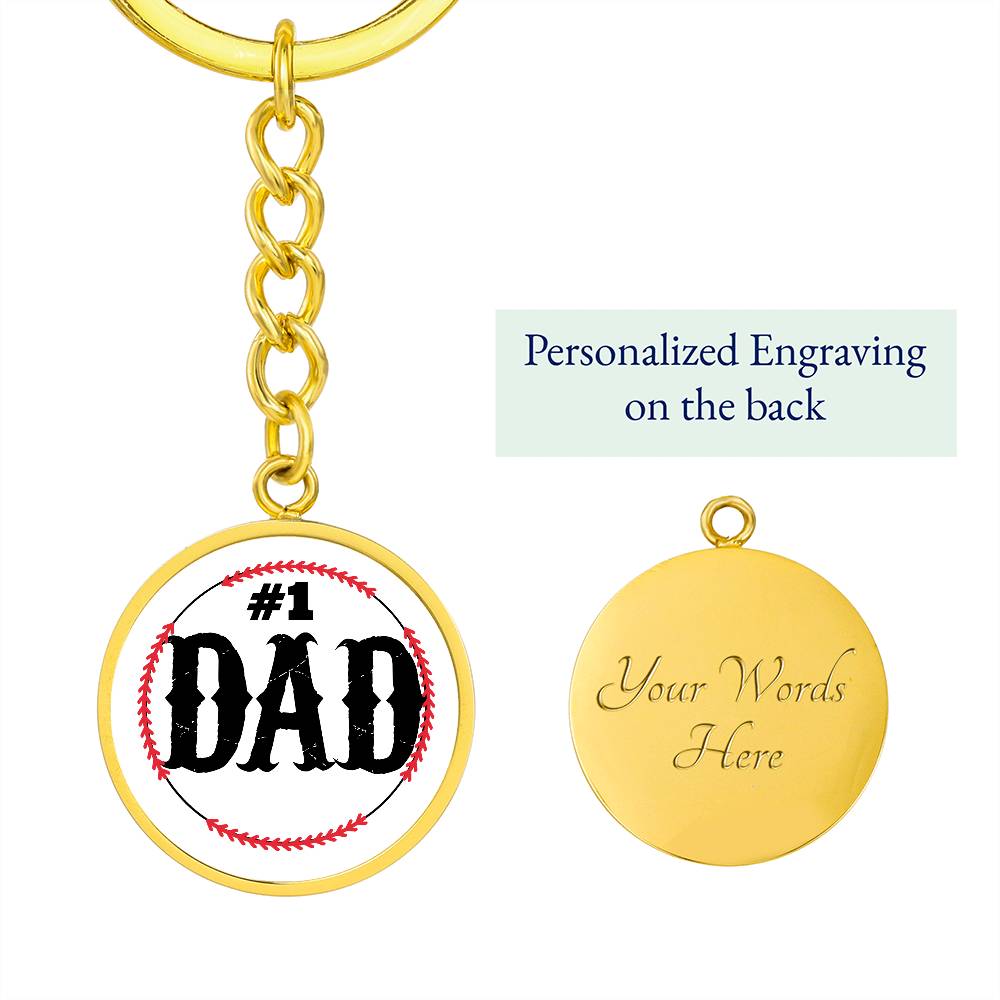 Baseball #1 DAD keychain