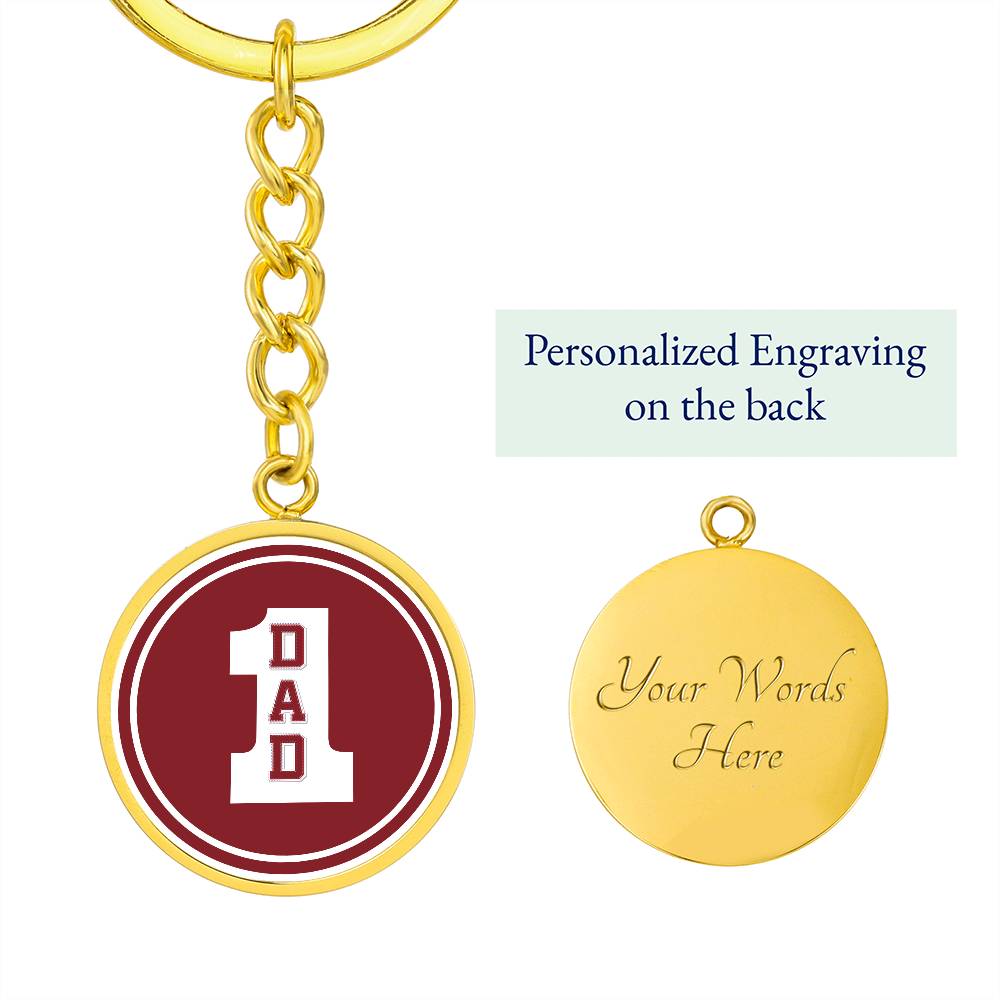 DAD number one red keychain