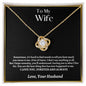 To My Wife - Love Knot Necklace - Your Husband