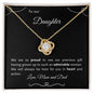 To our Daughter - Love Knot Necklace - love Mom and Dad