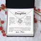 To my Beautiful Daughter - Love Knot Necklace - Love Mom