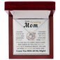 To My Amazing Mom - Love Knot Necklace - I Love You With All My Might!