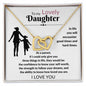 To my Lovely Daughter - Interlocking Hearts Necklace - I Love You