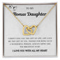 To My Bonus Daughter - Interlocking Hearts Necklace