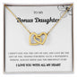 To My Bonus Daughter - Interlocking Hearts Necklace