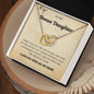 To My Bonus Daughter - Interlocking Hearts Necklace