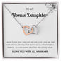 To My Bonus Daughter - Interlocking Hearts Necklace