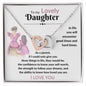 To my Lovely Daughter - Interlocking Hearts Necklace - I Love You