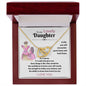 To my Lovely Daughter - Interlocking Hearts Necklace - I Love You